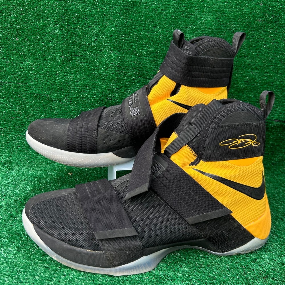 Nike LeBron Soldier 10‎ SFG Black University Gold Basketball Shoes 844378-007 14